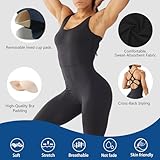 LOVESOFT Women's Sleevesless Bodysuit Dance Unitard, Backless Bodycon Rompers Jumpsuits for Workout Yoga