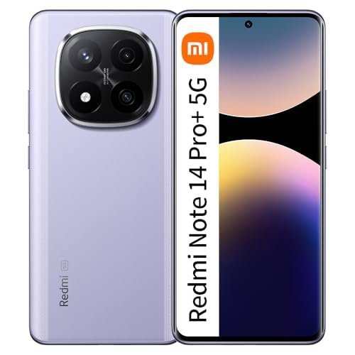 Xiaomi Redmi Note 14 Pro+ Plus 5G + 4G LTE (for Tmobile Mint Tello & Global) (512GB + 12GB) NFC 6.67" 120Hz 200MP Pro AI Camera Model 24115RA8EG Unlocked Dual Sim (Lavender Purple)