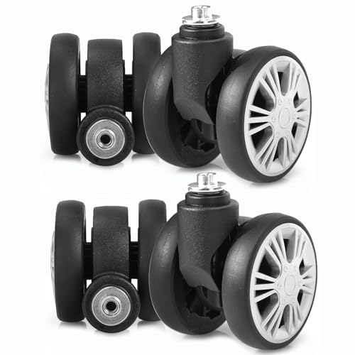Zoofen Luggage Wheels Replacement 4 pcs Suitcase Replacement Wheels Wear-Resistant Spinner Casters for Most Suitcase Repair(ZLN-5,Silver）