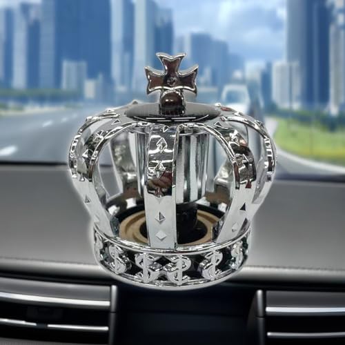 Solar Car Air Freshener Diffuser Crown Stocking Stuffers Rotating Elegant Creative Car Perfume Aromatherapy Car Interior Decoration Accessory Diffuser for Car Office Home Nice Gift (Cross)