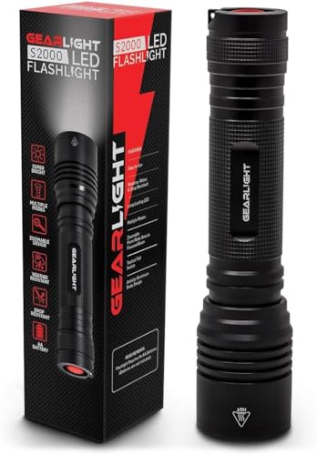 GearLight S2000 LED Flashlight High Lumens - Super Bright, Powerful, Mid-Size Tactical Flashlight for Outdoor Activity & Emergency Use