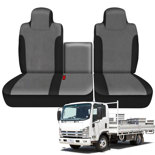 SAPUBK Custom-Fit Front Seat Cover Replace for 2006-2023 Isuzu NPR 40/60 Split Bench Seat Cover Truck Accessories