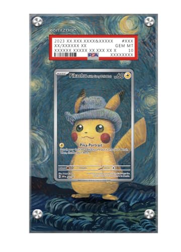 Display for Pikachu with Grey Felt Hat - Van Gogh Museum Promo - Extended PSA Artwork Protective Card Display Case - Fits PSA / CGC / TAG