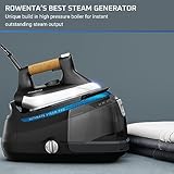 Rowenta, Iron, Ultimate Steam Pro Stainless Steel Soleplate Professional Steam Station for Clothes, 1800 Watts, 1.3L Removable Tank, Boiler Technology, Fast Heat Up, Black Clothes Iron, DG8668