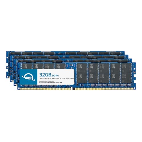 OWC 128GB (4 x 32GB) DDR4 ECC Registerd CL21 PC4-21300 2666MHz SDRAM Memory Ram Upgrade Module Compatible with 2019 Mac Pro 7,1 and 2017 iMac Pro 1,1 (OWC2666R3M128)