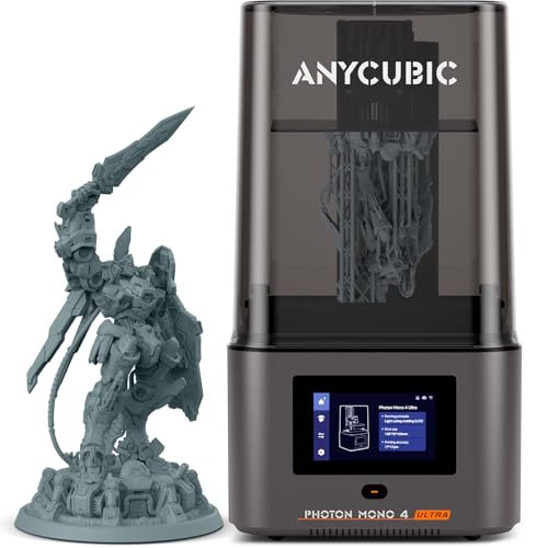 ANYCUBIC 10K Resin 3D Printer, Photon Mono 4 Ultra 7’’ LCD Mono Screen with COB Light Source, Max Printing Speed Up to 120mm/h, HD Touchscreen with 8 Languages, 6.04'' x 3.42'' x 6.49'' Printing Size