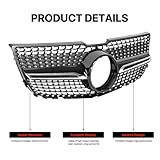 KARPAL Diamond Front Grill Chrome Compatible with 2013-2015 Mercedes-Benz X204 GLK-CLASS Silver