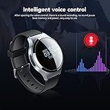 Voice Recorder Watch, Voice Activated Recorder Digital Voice Recorder Watch with Pedometer, MP3 Player, Intelligent Voice Control, File Encryption, Auto Save (32GB)