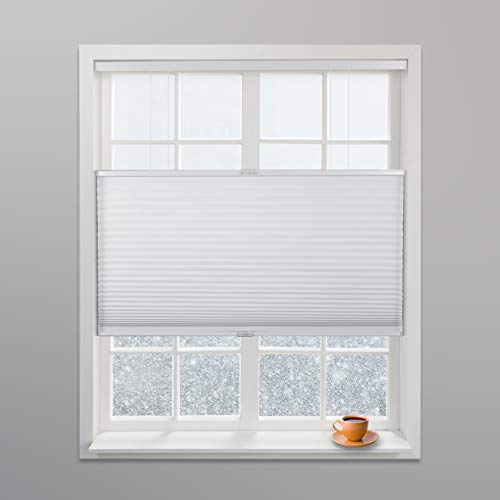 Arlo Blinds White Light Filtering Top Down Bottom Up Deluxe Cordless Cellular Shades - Size: 30.5" W x 60" H, Cordless Honeycomb Blinds