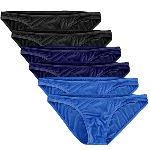 Summer Code Mens Basic Bikini Briefs Pack Low Rise Ice Silk Underwear
