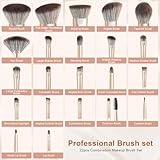 HEYMKGO Makeup Brushes 22Pcs Makeup Brush Set Professional Premium Synthetic Foundation Contour Concealer Eyeshadow Make up Brushes with Case Makeup Remover Pads Makeup Puffs