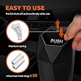 HOTOR Car Trash Can with Lid - 2 Pack, Mini Essential Car Accessories for Interior, Leakproof Garbage Can with 30 Attached Trash Bags, Multipurpose Organizers and Storage for Car, Home, Office