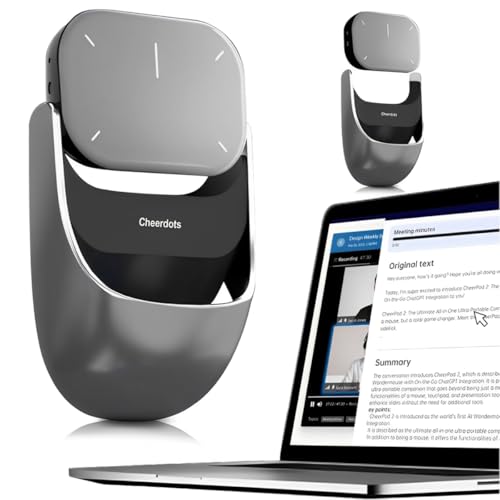 AI Wireless Mouse with Voice Recorder&Touchpad Detachable&Air Operation PowerPoint Presentations Remote Transcribe&Summarize by AI, Office&Meetings for Mac, for Windows(Silver)