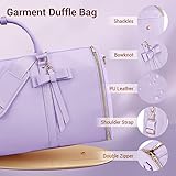 Garment Bags for Travel for Women, Stylish Garment Duffle Bag, Convertible & Foldable 2 in 1 PU Suit Bag For Hanging Clothes, Business Trip Bag With Toiletry Pocket & Shoes Compartment, Purple