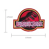 Yerchic Jurassic Patch Iron On Sew On Parks Embroidered Patches for Jacket Shirts Jeans Backpack Sewing Decorating DIY Craft 3.75 * 2.75IN(3 pcs)