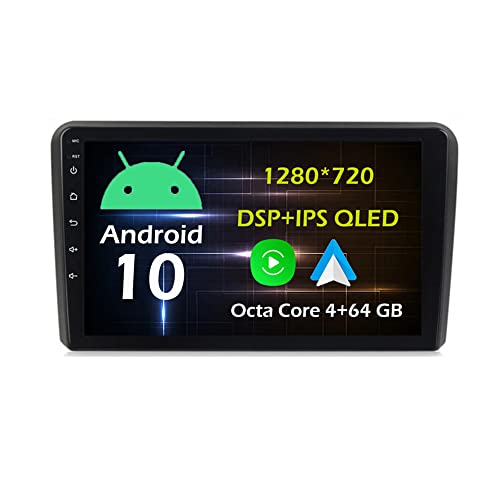 Bestycar 9'' Android Car Stereo Radio for Audi A3 8P 2003-2012 S3 2006-2012 RS3 Sportback 2011 Octa Core Android 10.0 Touchscreen Headunit Supports GPS Navigation Carplay Android Auto Bluetooth-4+64