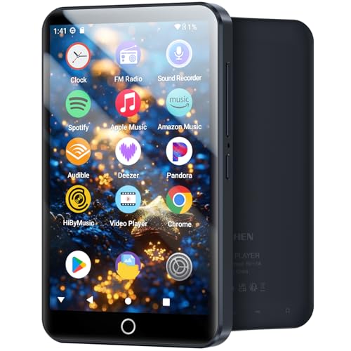 160GB MP3 Player with Bluetooth and WiFi, MECHEN Android 13 OS MP3 & MP4 Players with 4" Touchscreen and Speaker,Music Players with Spotify,Pandora, Audible, Amazon Music, Play Store