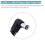 Fancasee (10 Pack) Replacement 5.5mm x 2.1mm 90 Degree Right Angle DC Power Male Plug Jack to Bare Wire Open End Pigtail Power Cable Cord for DC Power Supply Cable Repair