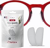 Setex Gecko Grip 1mm Anti Slip Eyeglass Nose Pads, (5 Clear Pair) USA Made, 2500 Innovative Microstructured Fibers per Nose Pad, 1mm x 7mm x 16mm
