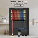 Airthereal Electric Tankless Water Heater, 27kW, 240Volts - Endless On-Demand Hot Water - Self Modulates to Save Energy Use - Small Enough to Install Anywhere - for 3 Showers, Evening Tide series