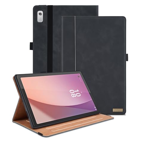 Case for Lenovo Tab M9 9.0 inch 2023 (TB-310FU) / Nook 9" Lenovo Tablet 2024, Multi-Angle Viewing Smart Cover with Pocket, Business PU Leather Flip Stand Cover-Black