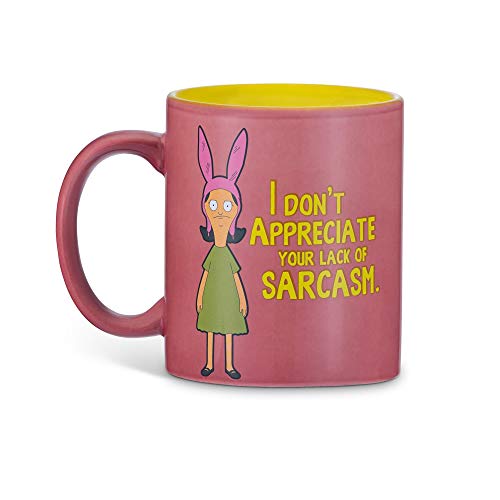 Bob's Burgers Coffee Mug - I Don't Appreciate Your Lack Of Sarcasm - 12oz Louise Belcher Printed Mug