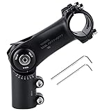 FIFTY-FIFTY Adjustable Alloy Bike Stem, 0-60 Degree Mountain Bike Riser Stem for 1-1/8 Steer Tube 31.8mm Handlebar, Fit for Most Bicycle, Road, MTB, E-MTB with 2 Hex Keys (Black, 110mm)