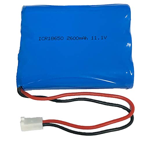 AES Spy Cameras 11.1V 2600mAh 3 Cell Lithium ion 18650 28.86Wh Rechange Battery Pack with 2 Pin MTA-100 Connectors