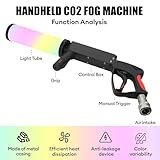 CO2 Cannon Gun Dj, Fog Machine Handheld CO2 Smoke Gun for Party, Led CO2 Party Machine with 10 FT Hose, Handheld Fog Machine for Party, Nightclub, Stage Effect, DJ, Music Festival