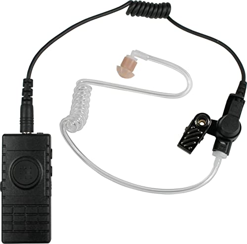 PRYMEBLU® BTH-300-MAX is Multi-Functional Bluetooth Lapel Microphone for Two-Way radios, cellphones, and Tablets for PoC Apps (BTH-300-MAX-KIT2 with Recon™ Series Clear Tube Earphone)