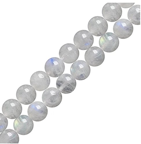 1 Strand Adabele Natural Blue Flash Moonstone Healing Gemstone 8mm Round Loose Beads Gem Stone Spacer (44-47pcs) for Craft Jewelry Making GY30-8