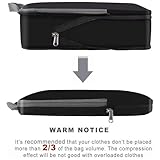 BAGAIL 4 Set/6 Set/8 Set Compression Packing Cubes Travel Accessories Expandable Packing Organizers(Black ClothPattern 4 Set)