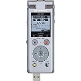 OM SYSTEM OLYMPUS Voice Recorder DM-720 with 4GB, Micro SD Slot, USB Charging, Direction PC Connection, Transcription Mode, Silver