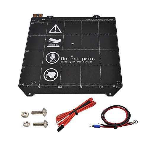 12V Y Carriage Magnetic PCB Heated Bed MK52 Heatbed Hotbed Without Magnets for Prusa i3 MK3 3D Printer, with Cables, thermistor