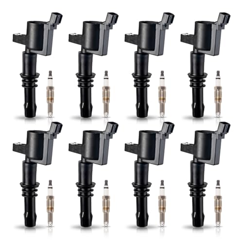ENA 8 Ignition Coil Pack and Platinum Spark Plug Set 2005-2008 Compatible with Ford Expedition Explorer F150 F250 F350 F450 F550 Super Duty Navigator Mark 5.4L 4.6L 6.8L Replace# DG511 SP515 SP546