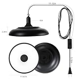 HOREVO Plug in Pendant Light Hanging Light Fixture for Kitchen Island 18W Farmhouse Adjustable Pendant Lighting with Color Change for Kitchen, Bar, Sink, Dining Room, Bedroom, Living Room, Entryway.