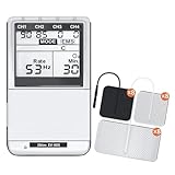 iSTIM EV-805 TENS EMS 4 Channel Rechargeable Combo Machine Unit - Muscle Stimulator + Back Pain Relief and Management- 24 Programs/Backlit (Including Electrodes Pads)