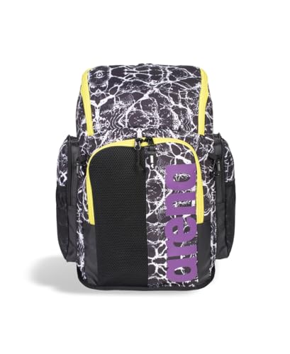 ARENA Spiky III Backpack 45 Swimming Athlete Sports Gym Rucksack Large Training Gear Equipment Swim Bag for Men and Women, 45 Liters, Black/White