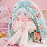 CALEMBOU Plush Doll, Cute 30cm Cotton Doll with Long Legs,Soft Anime Plushies Stuffed Toys Dress Up Doll with Clothes for Gifts (TQYB-Naked)