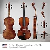 PHOENIX Violin 4/4 Full Size Set, Fiddle Solid Wood for professional Beginners Adults Kid with Ironwood Octagonal Bow & Rosewood Bow Extra strings & Bridge, 2 Rosins, Tuner, Mute, Case (Natural, Full)