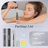 Squway 3PC 10ml Travel Perfume Bottle Refillable, Atomizer Sprayer for Perfume,Fragrance Scent Pump Fill from Bottom,Travel Sprayer Perfume for Women, Men Gift (Black Grey Silver)