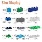 HUIZDQ 1000 Pieces Classic Building Bricks, Classic Stackable Base Plates, 3 6.3" x 6.3" Blue, Gray and Green Base Plates, Compatible with All Major Brands (Natural Colors)