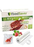 FoodSaver B005SIQKR6 Special Value Vacuum Seal Combo Pack 1-8" 4-11" Rolls, 1Pack (36 Pre-Cut Bags), Clear