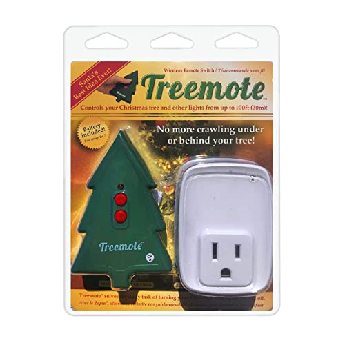 Treemote Wireless Remote Switch for Christmas Tree and Other Lights, Works Up to 100 Feet Away, Battery Included (Plastic Protective Cover Over Battery Must BE Removed Before Operating)