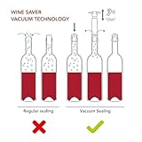 Vacu Vin Wine Saver Pump Black with Vacuum Wine Stopper - Keep Your Wine Fresh for up to 10 Days - 1 Pump 4 Stoppers - Reusable - Made in the Netherlands