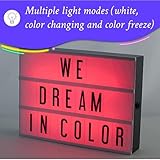 My Cinema Lightbox - RGB Color Changing Cinema Light Box, 20x15cm - 100 LED Light Letters and Numbers - Personalized Neon Signs with light box letters - Light Box Sign, Marquee Light Up Letters Box