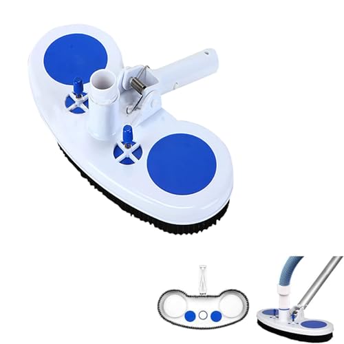 Swimming Pool Suction Head - Plastic Pool Vacuum Hose Cleaner with Squeegee Brush for Above Ground & Inground Pools