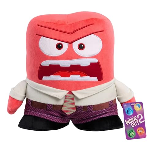 Just Play for Inside Out 2 Large Plush Characters | Anger | Joy | Sadness | Anxiety | Embarrassment (Anger)