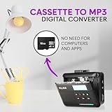 KLIM K7 Cassette Tape Player + Cassette to MP3 Converter + Portable Cassette Player + Walkman Cassette Player + Built-in Microphone & Speaker + Rechargeable Battery + Earphones + 16GB SD Card