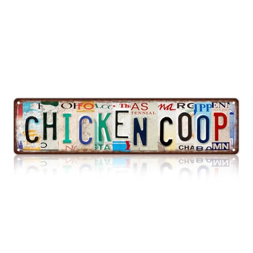 Vintage Chicken Coop Metal Tin Signs Street Signs Home Wall Decor 16 x 4 Inches